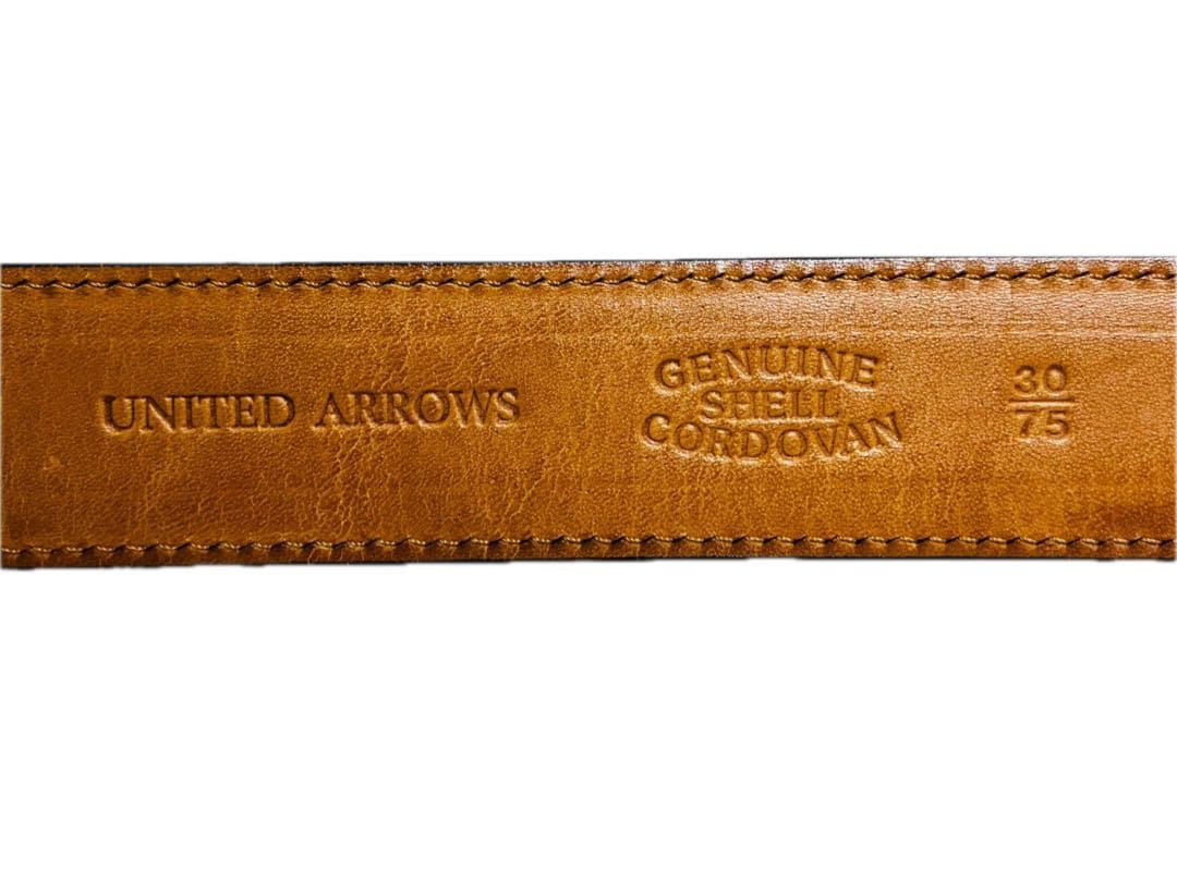 ユナイテッドアローズ　レザーベルト シェルコードバン　高級　ブラック