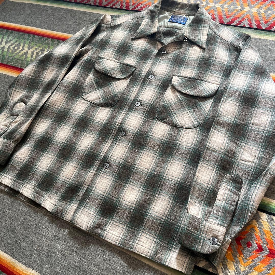 70s ペンドルトン ウール ボード シャツ シャドー オンブレ/50s 60s