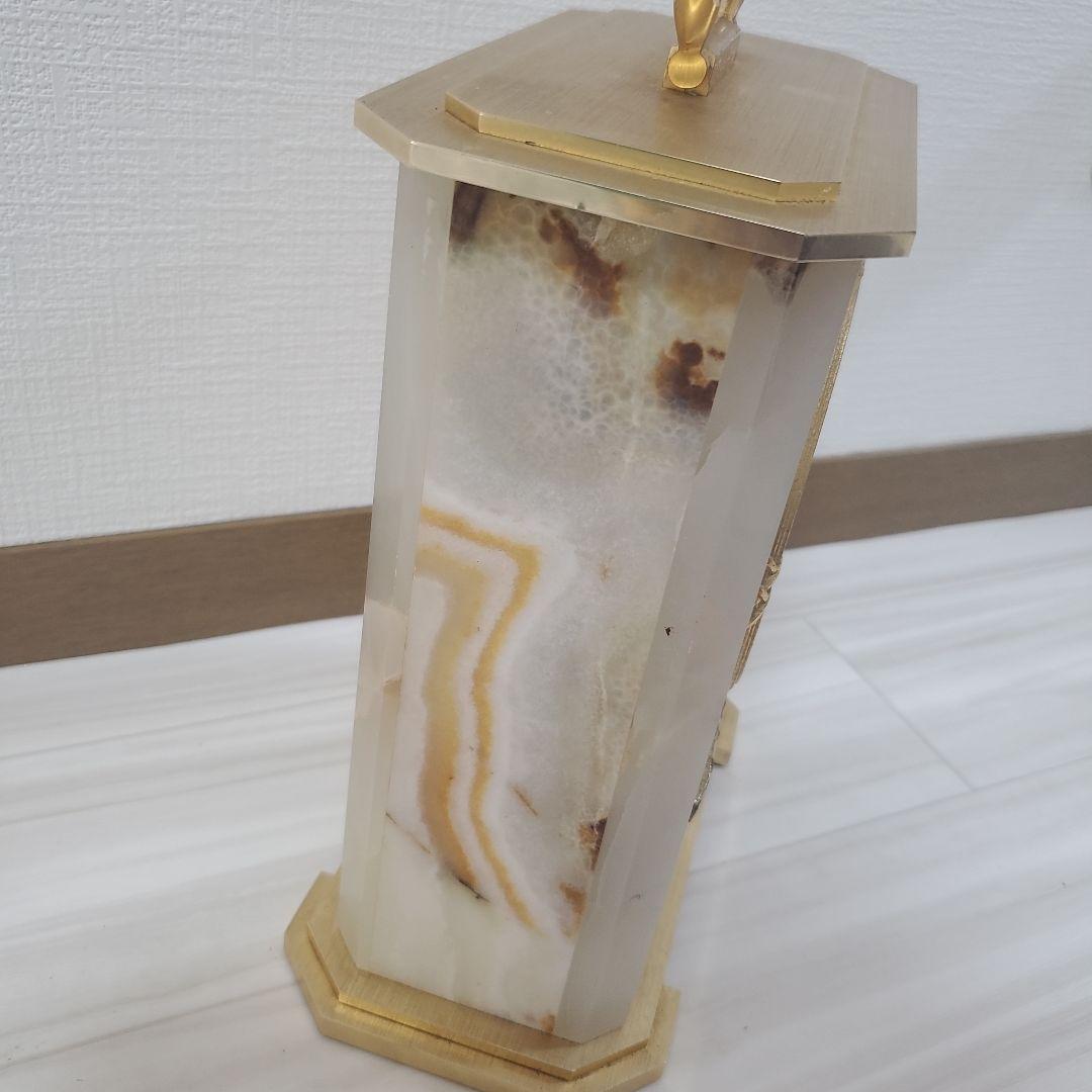 大理石 置時計 ホワイト ゴールド レトロ アンティーク