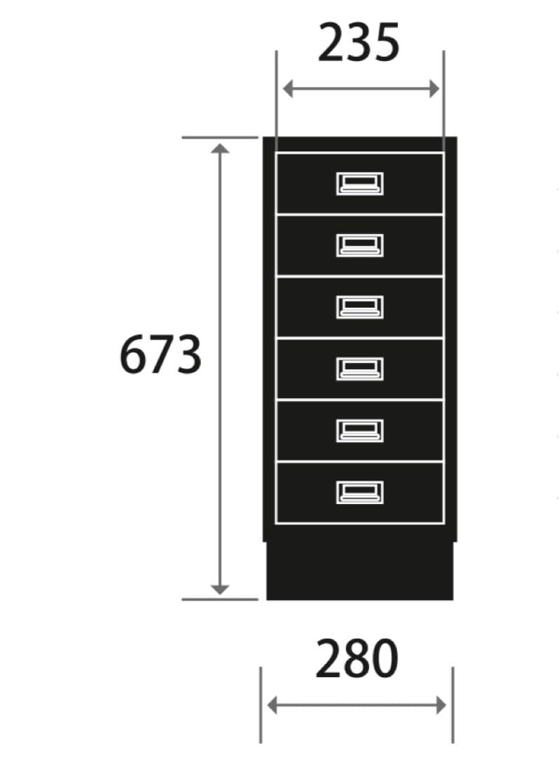BISLEY スチールキャビネット 6段 ディジョン