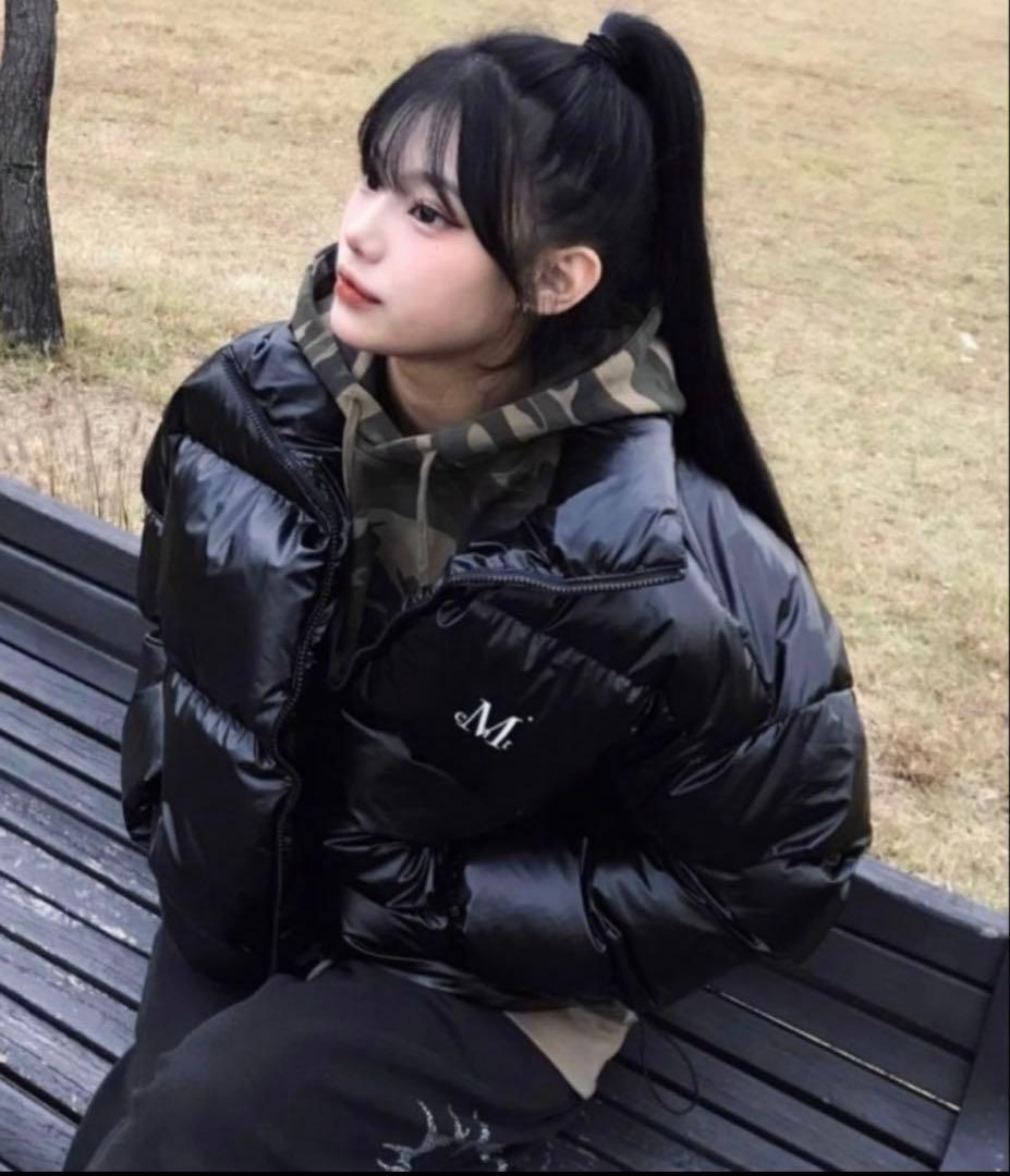 MUCENT（ムセント） Glossy black ハイネックダウンジャケット