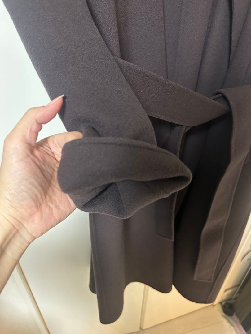 ICB/ロングコート ベルト付き 11号（ICB size 6）ウール&カシミヤ