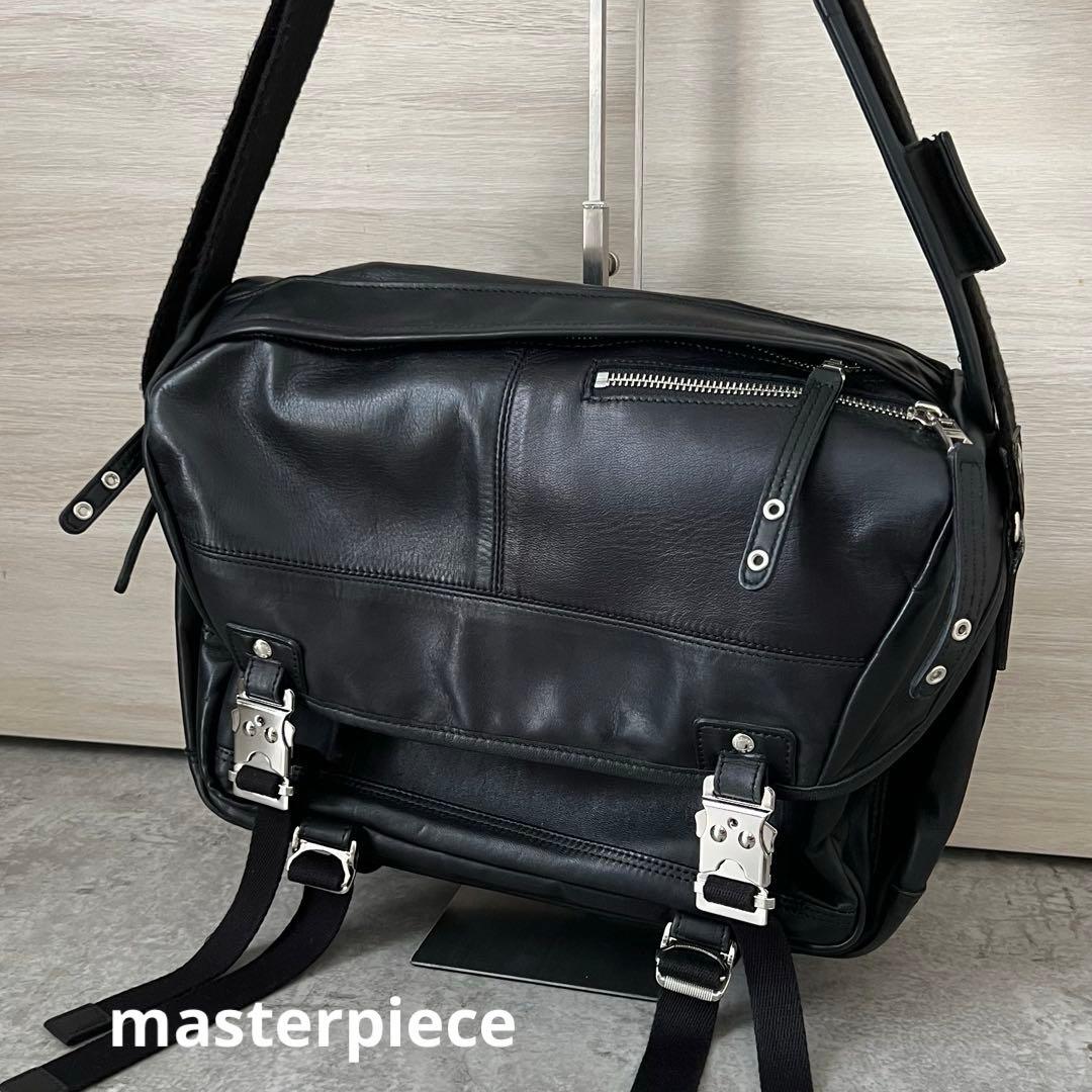 ☆美品☆ マスターピース メッセンジャーバッグ レザーバッグ 馬革