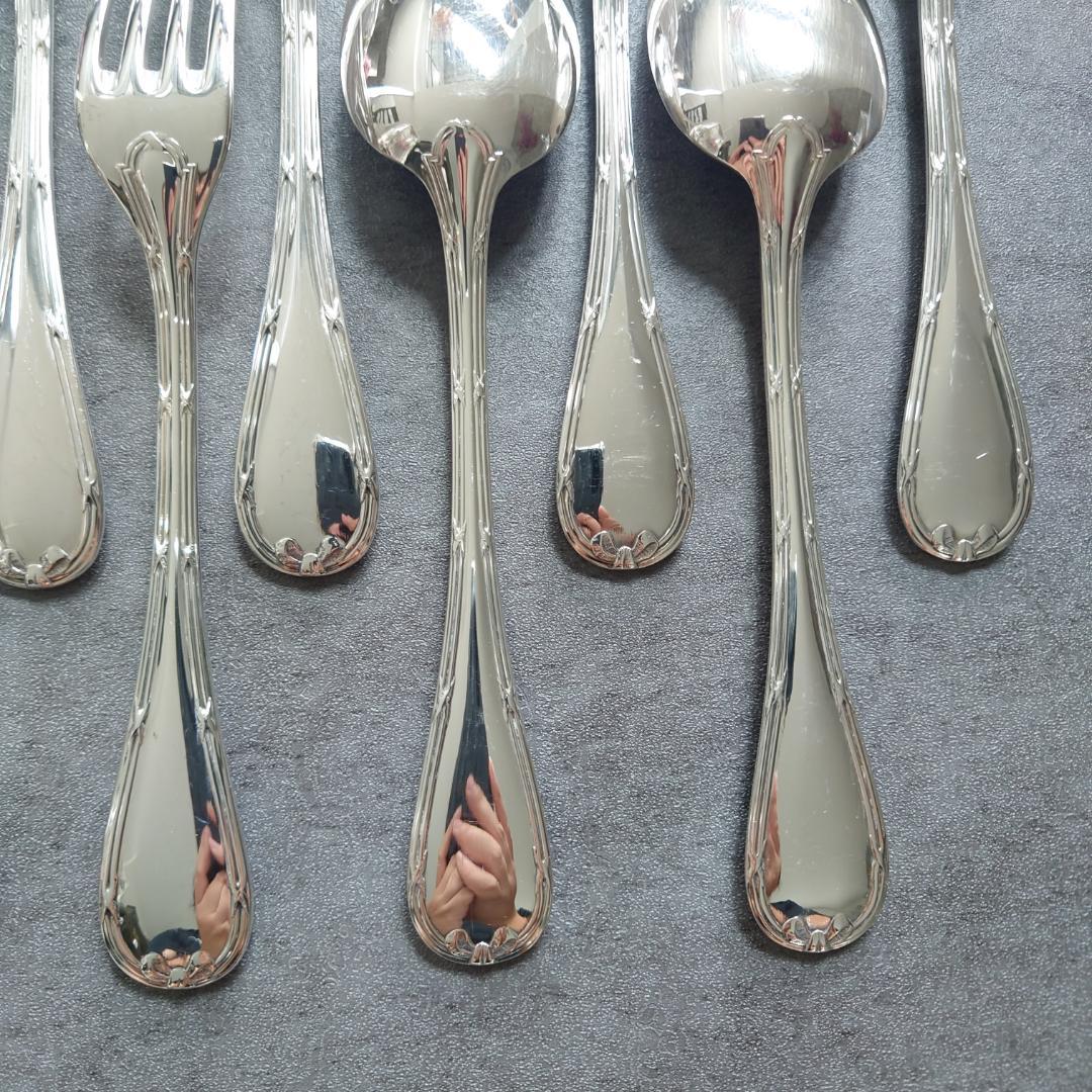 美品 クリストフル リュバン デザートサイズ ナイフ フォーク スプーン 12点
