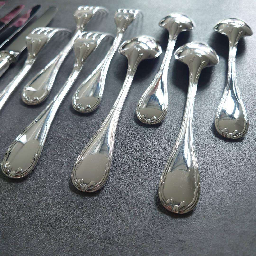 美品 クリストフル リュバン デザートサイズ ナイフ フォーク スプーン 12点