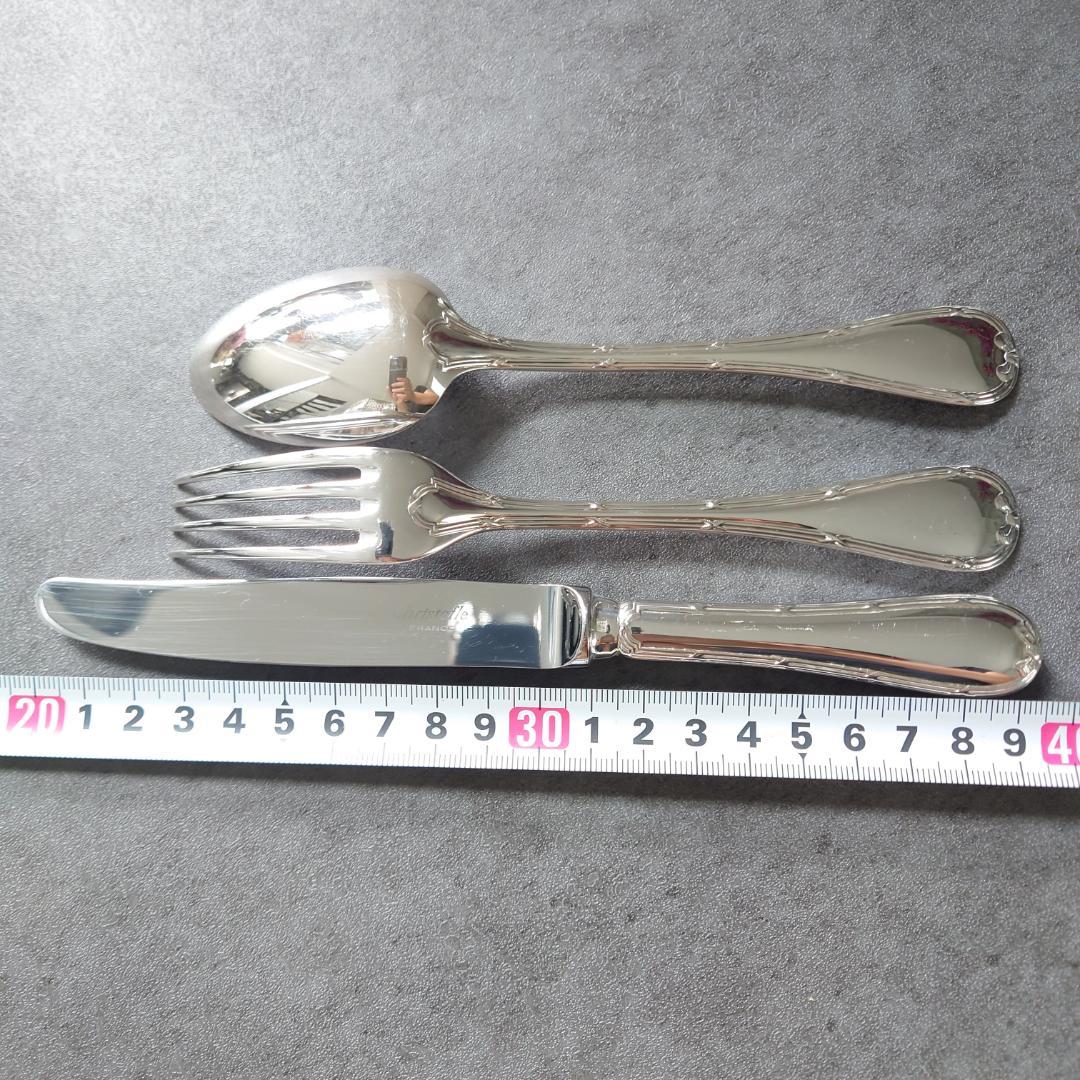 美品 クリストフル リュバン デザートサイズ ナイフ フォーク スプーン 12点