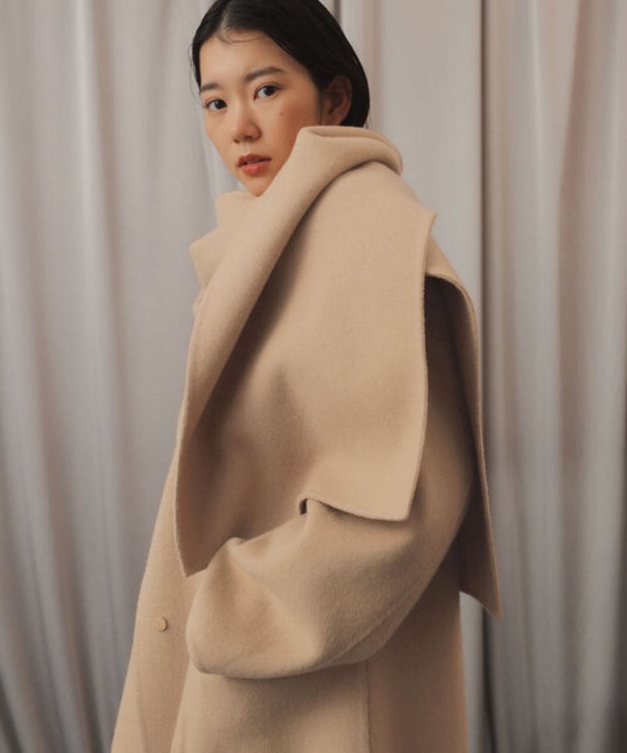 slobe iena habiストールノーカラーコート