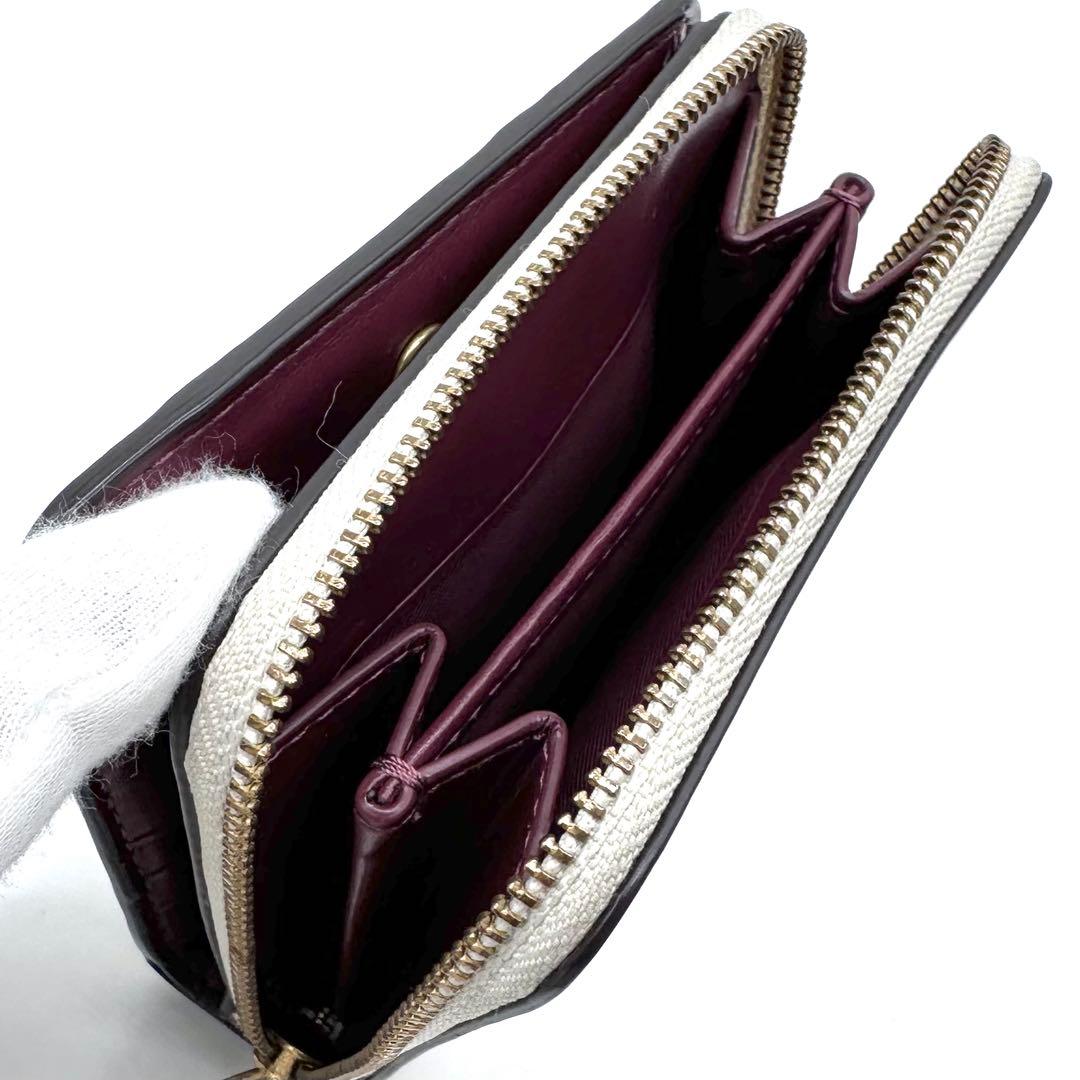 美品✨COACH コーチ 二つ折り財布 レザー てんとう虫 フローラル 日本限定