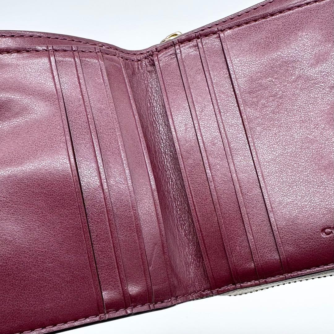 美品✨COACH コーチ 二つ折り財布 レザー てんとう虫 フローラル 日本限定