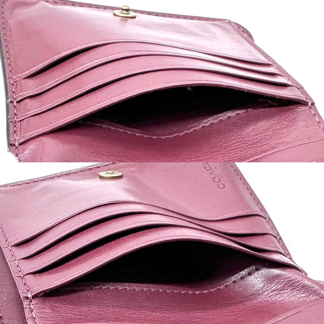 美品✨COACH コーチ 二つ折り財布 レザー てんとう虫 フローラル 日本限定