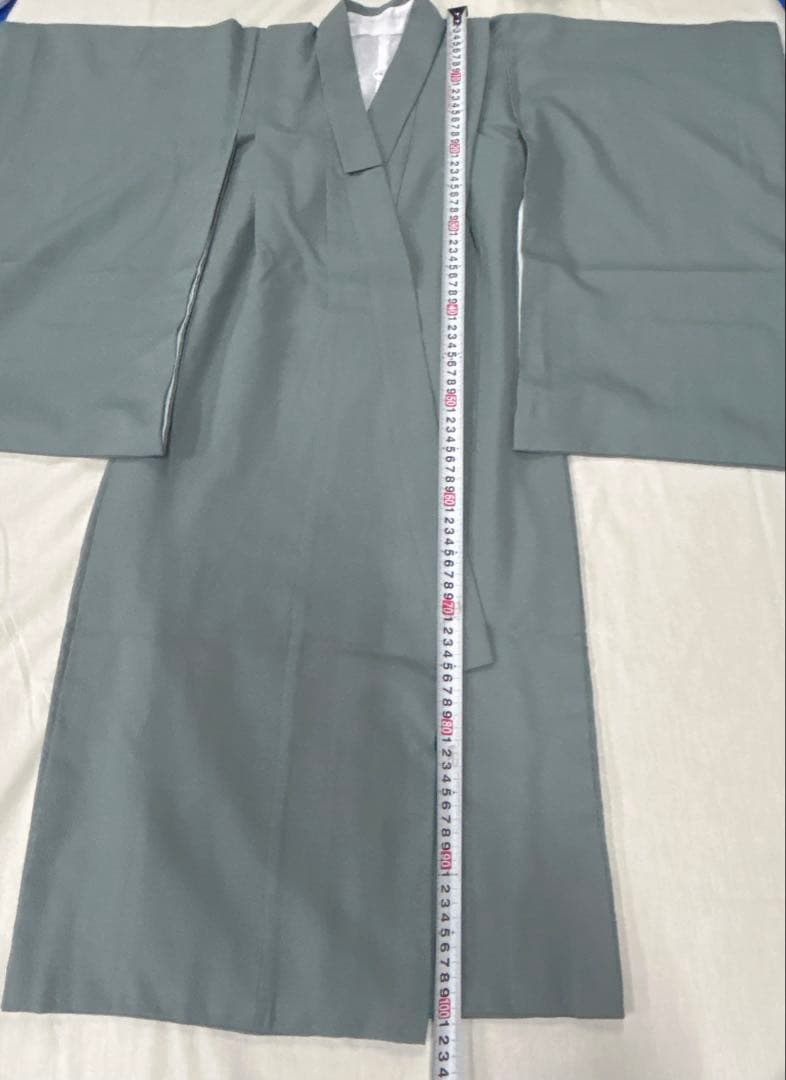 七五三:7歳の男の子用3点セット着物羽織常備メントグリーンのグラデーション