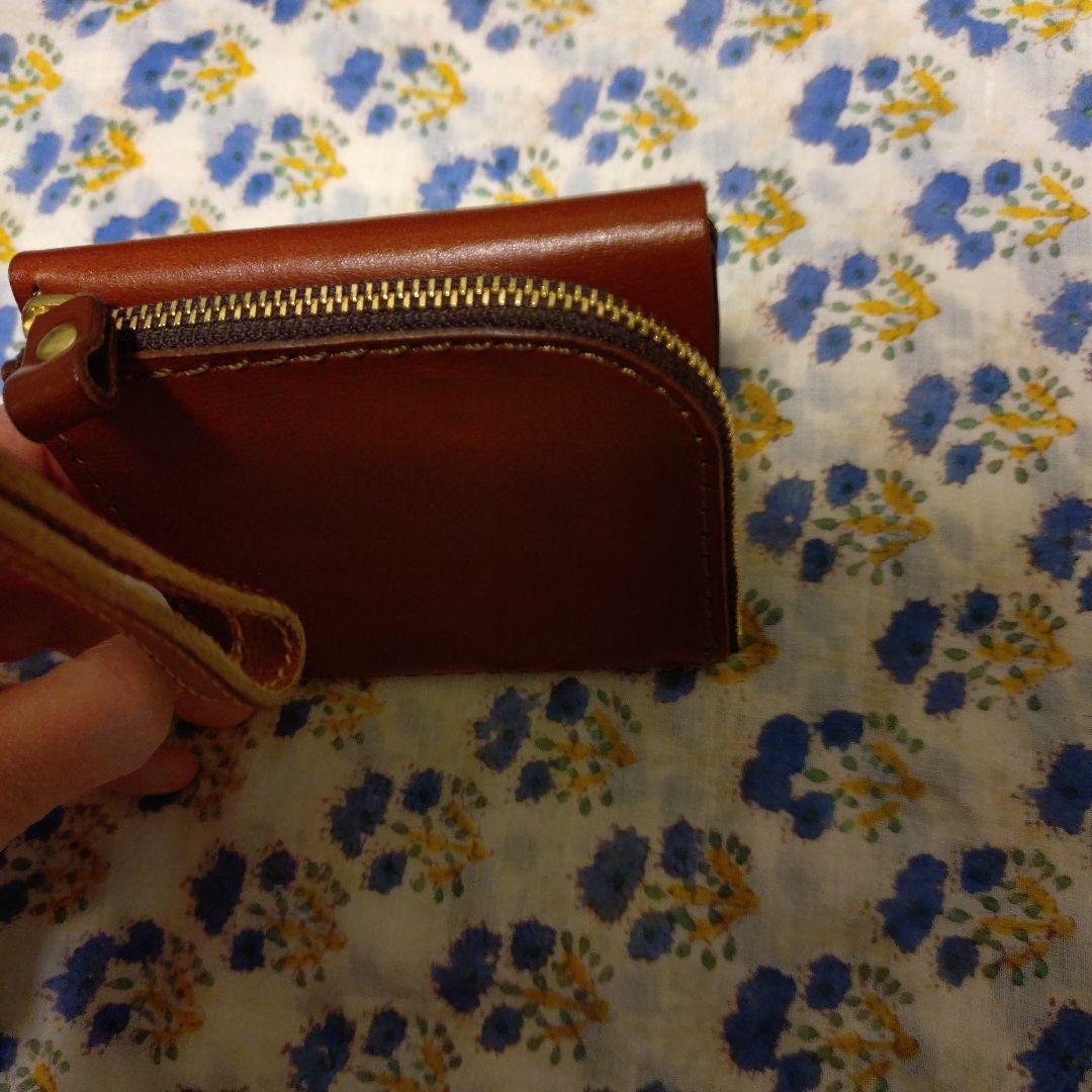 【美品】HERZ ヘルツ　ライトウォレット　2つ折り　ラウンド　チョコ　L字型