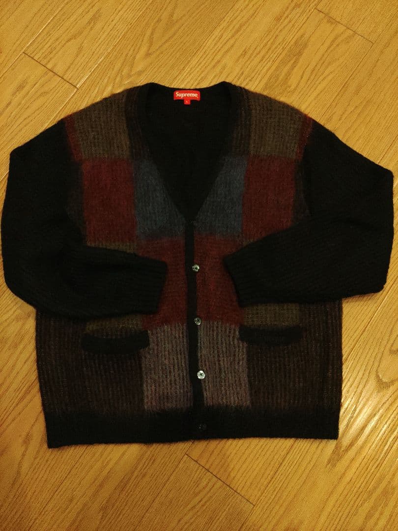 ケ*助様 Supreme Brushed Grid Cardigan Black