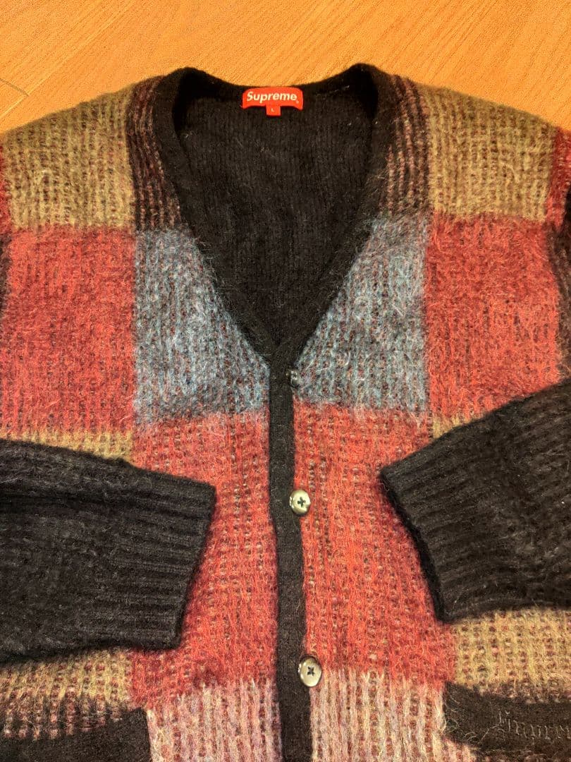 ケ*助様 Supreme Brushed Grid Cardigan Black