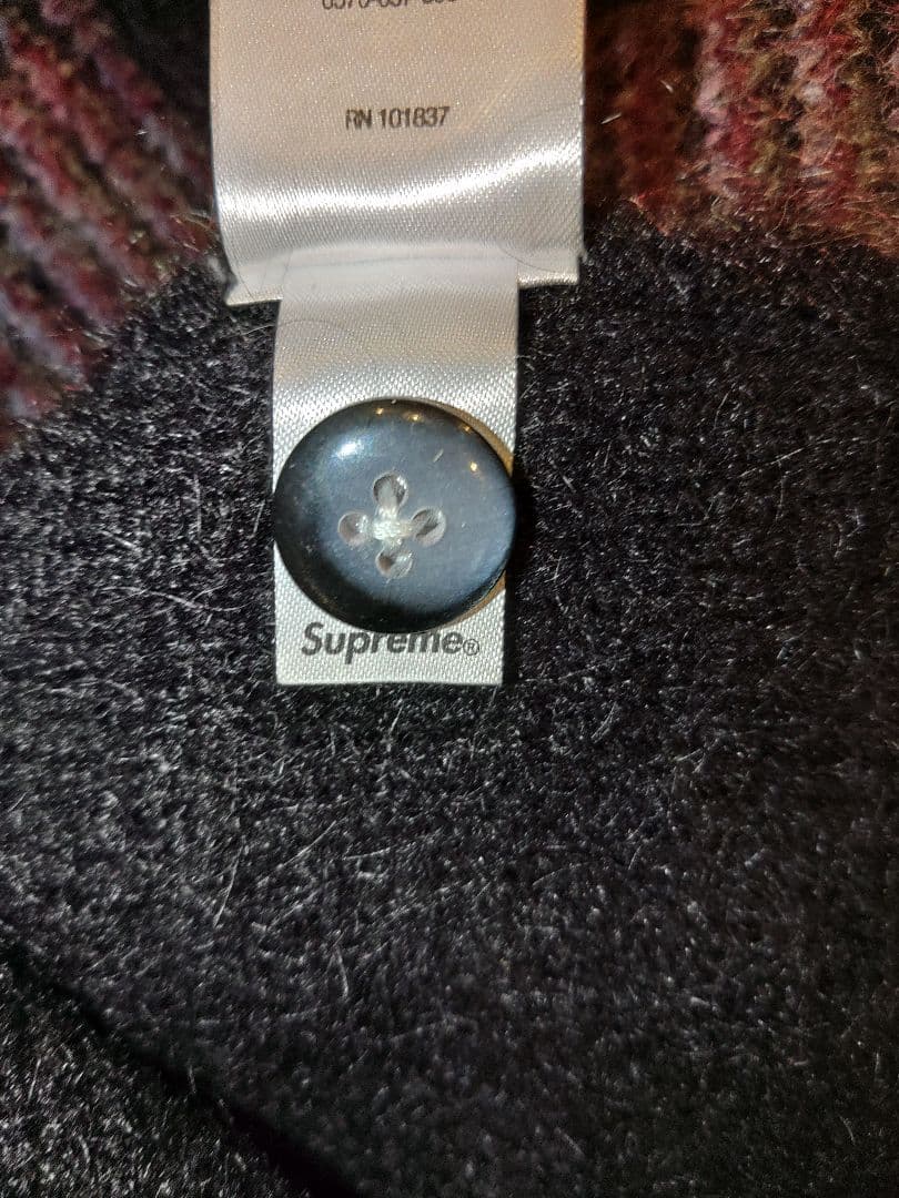 ケ*助様 Supreme Brushed Grid Cardigan Black