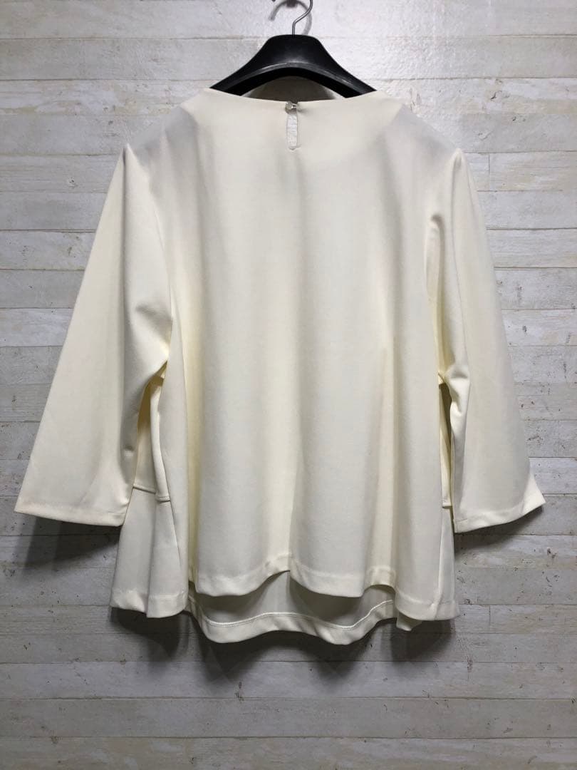 新品☆5Lサイズ♪紺系♪ノーカラーフォーマルパンツスーツ3点セット〇A999