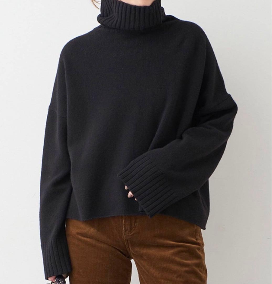 交渉中美品匿名ドゥーズィエムクラスCropped タートルネックニット黒