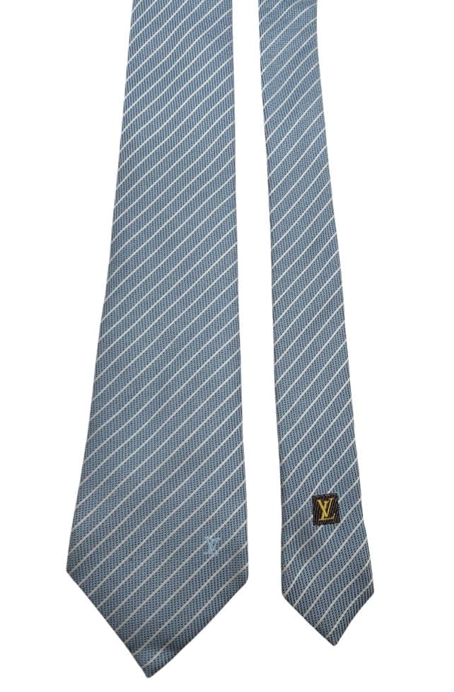 【LOUISVUITTON】美品　レジメンタル　ネクタイ　メンズ　スカイブルー