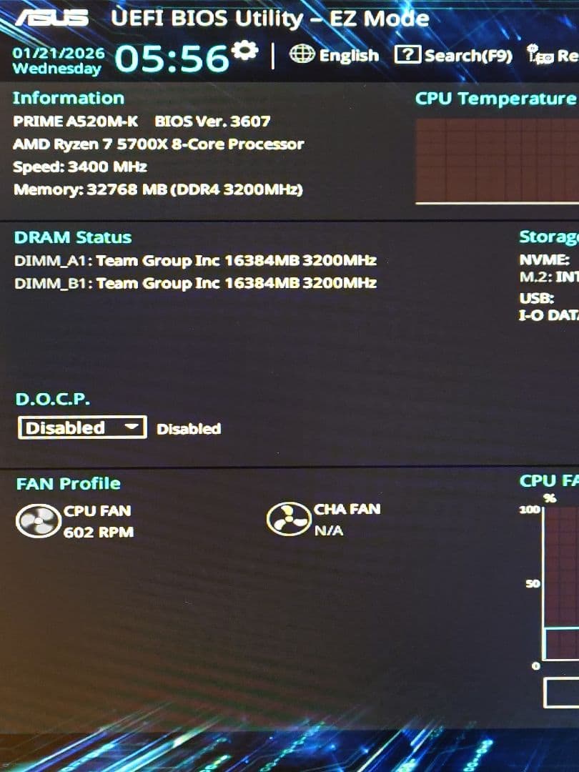 TEAM DDR4 3200MHz 16GB×2 計 32GB 動作確認済