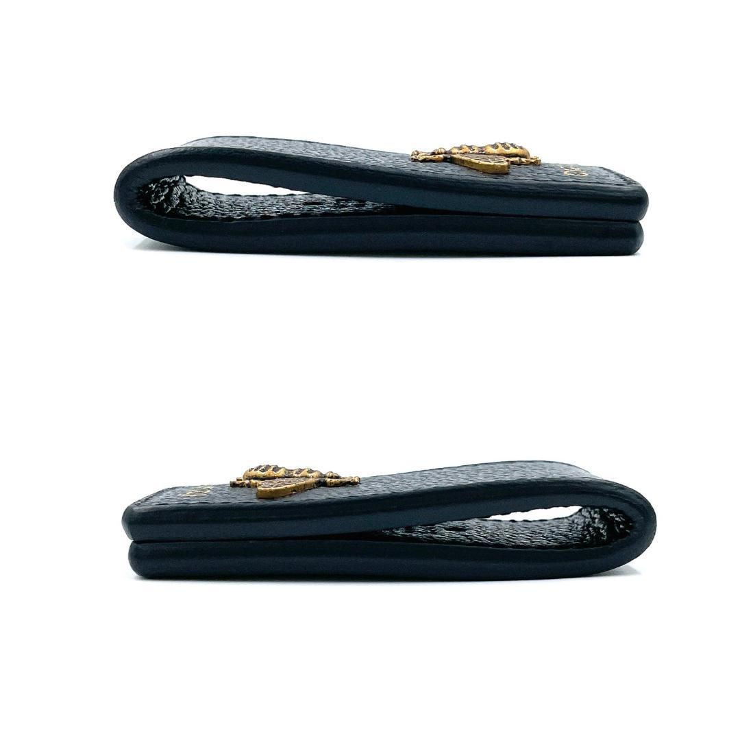 ✨️極美品✨️ グッチ ビー マネークリップ レザー メンズ レディース 黒