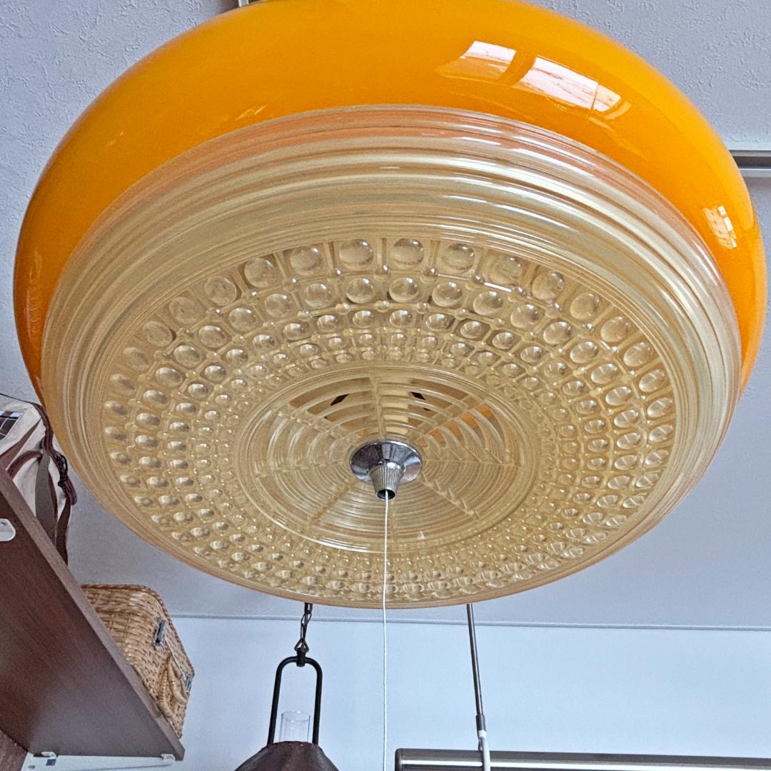 レトロ ポップ 昭和 松下電工 ナショナル 照明器具 ペンダントライト イエロー