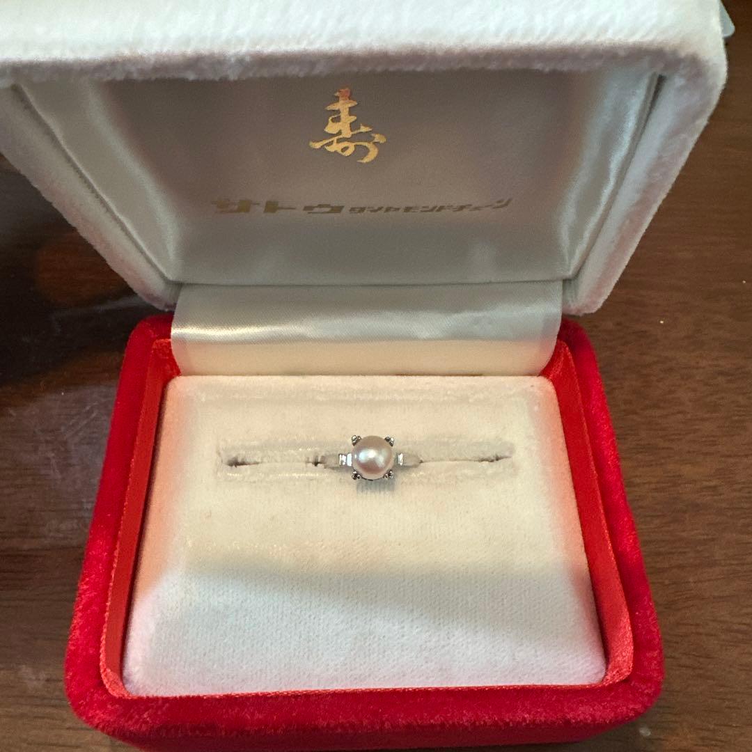 真珠 シルバーリング オリジナルボックス付き