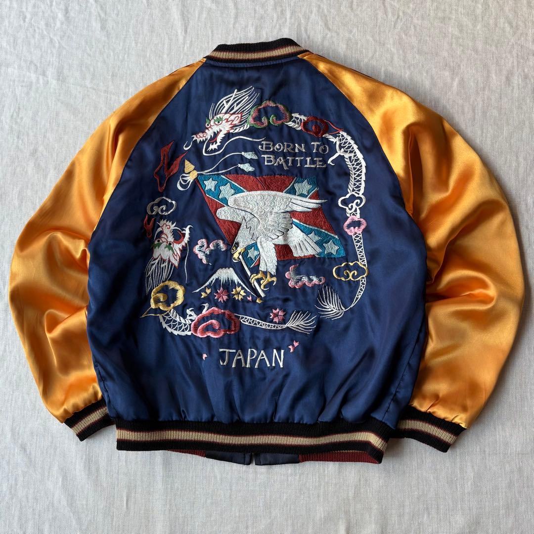 TAILOR 東洋 サテン リバーシブルスカジャン 虎×鷹 刺繍 TT10625