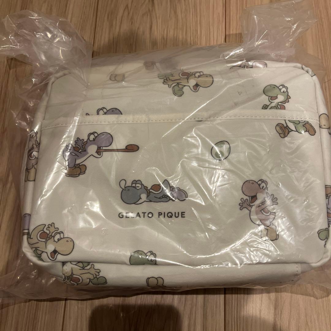 こしこし新品未使用未開封ジェラートピケ ヨッシー柄おむつポーチ