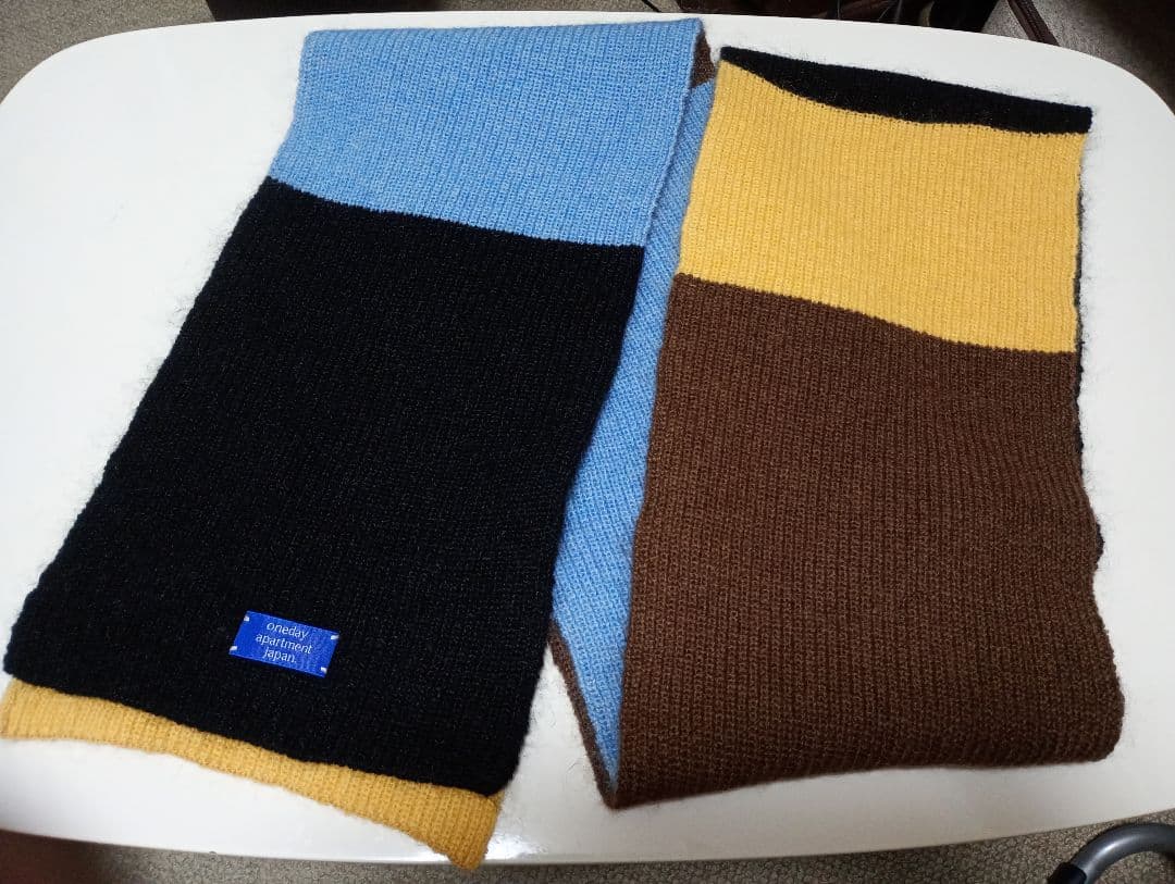 oneday apartment japan ブロックカラーマフラー