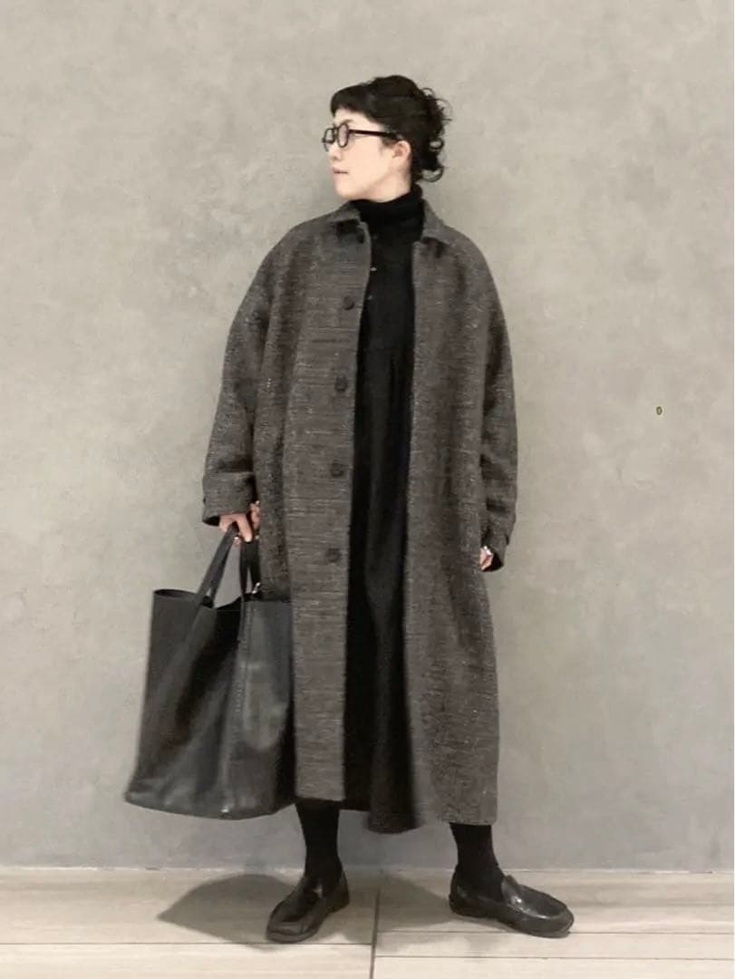 美品　ジャーナルスタンダードラックス　ツイード　ステンカラーコート　グレー