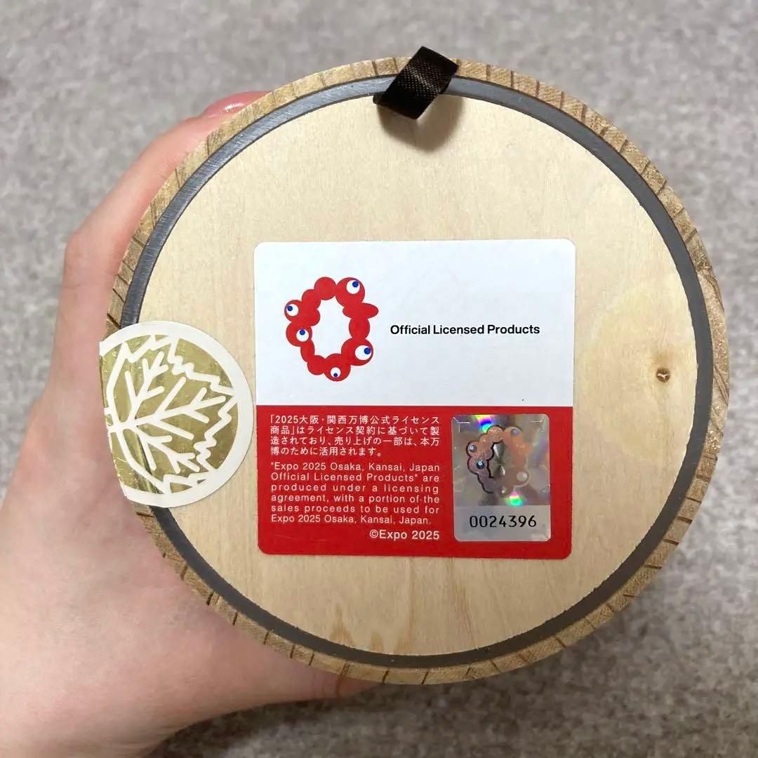 【大阪万博公式】ステッカー　お菓子の外箱　樽　小物入れ　ペン立て　ミャクミャク