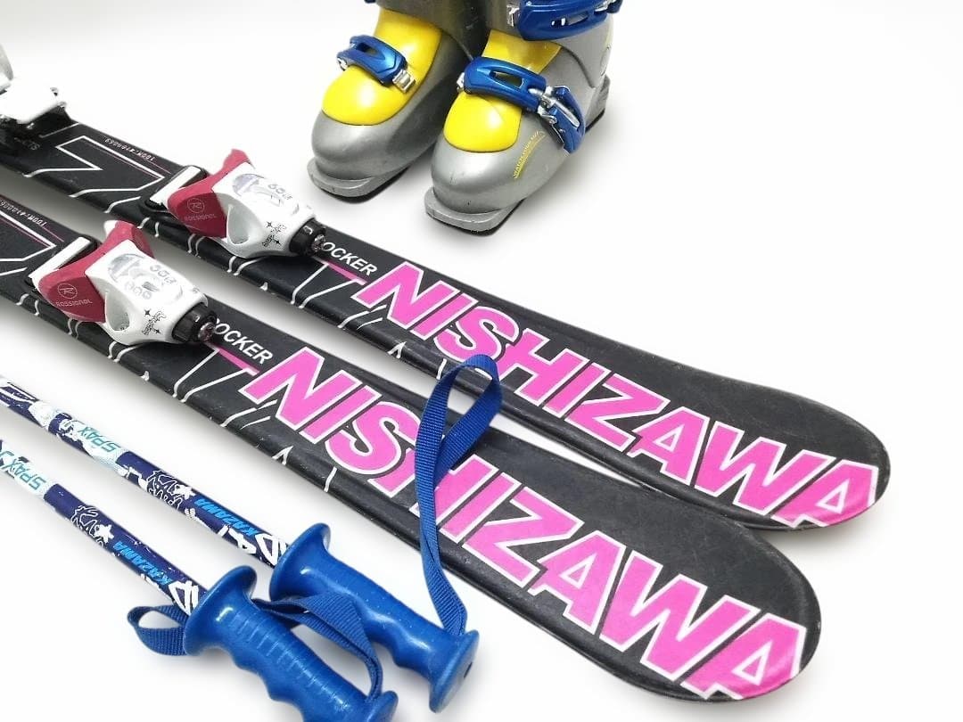 キッズ ジュニアスキー4点セットニシザワ ロッカー100cmブーツヘッド19cm