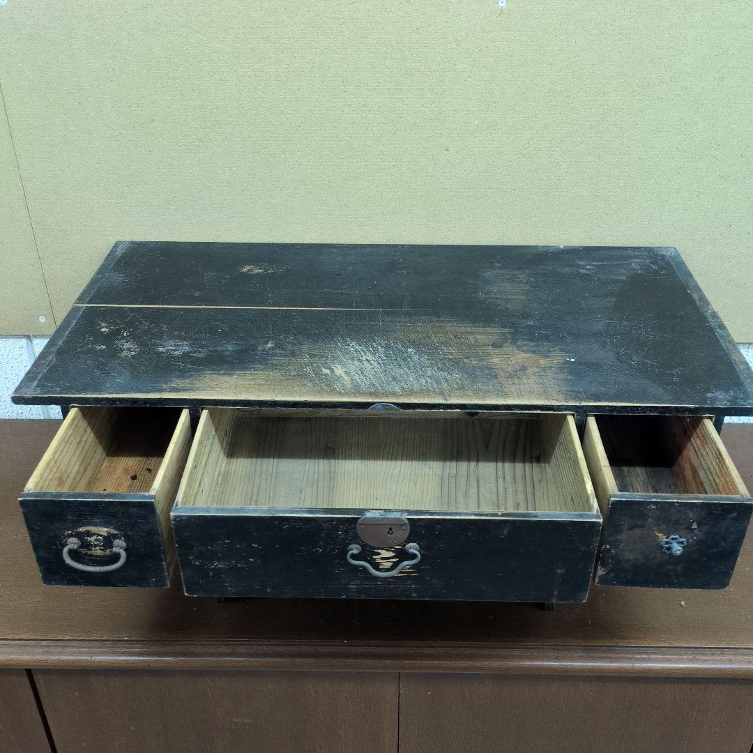 古い時代の文机 隠し箱付き