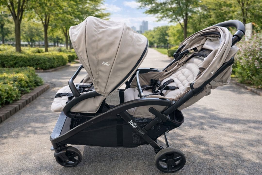 mimo　美品二人乗りベビーカー エヴァライトデュオJoieベージュ