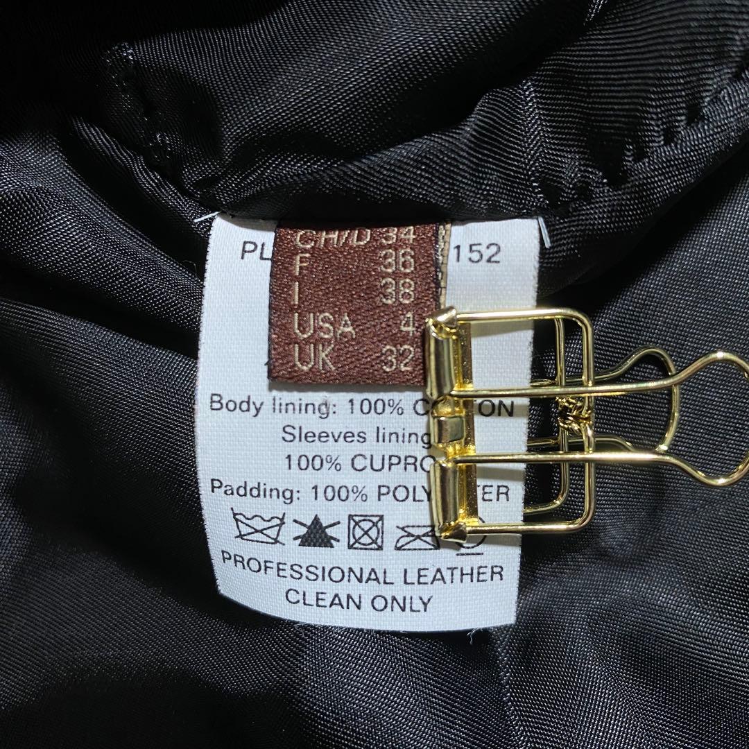 バリー 本革 短丈スエードレザーワークジャケット ファー ボタニカルワッペン