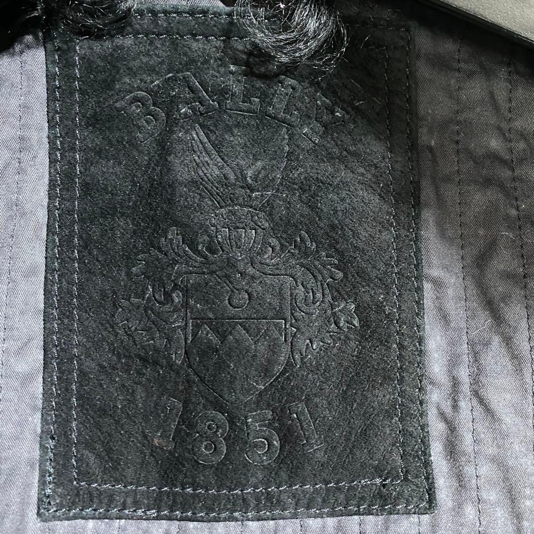 バリー 本革 短丈スエードレザーワークジャケット ファー ボタニカルワッペン