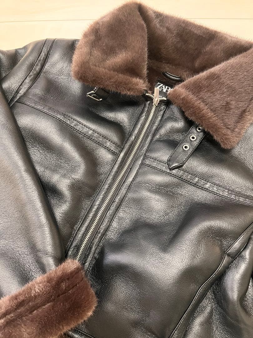 最終値下げ　美品ZARA ダブルフェイス ムートンジャケット USAＭサイズ