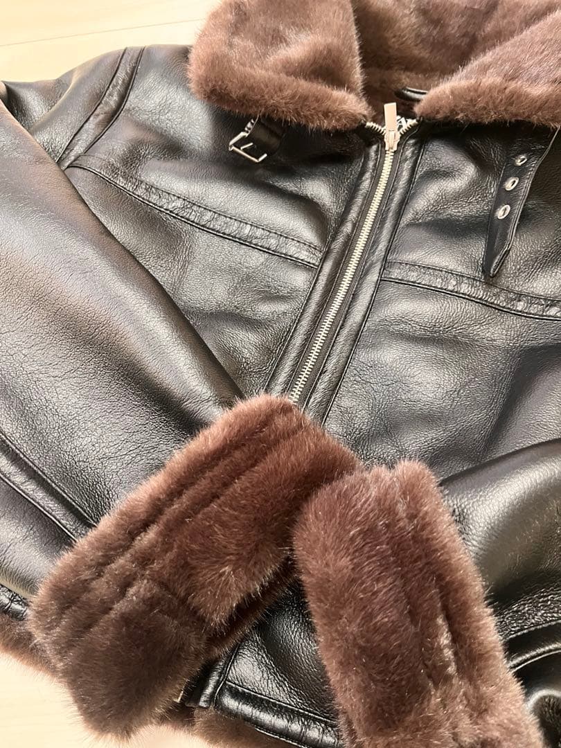 最終値下げ　美品ZARA ダブルフェイス ムートンジャケット USAＭサイズ