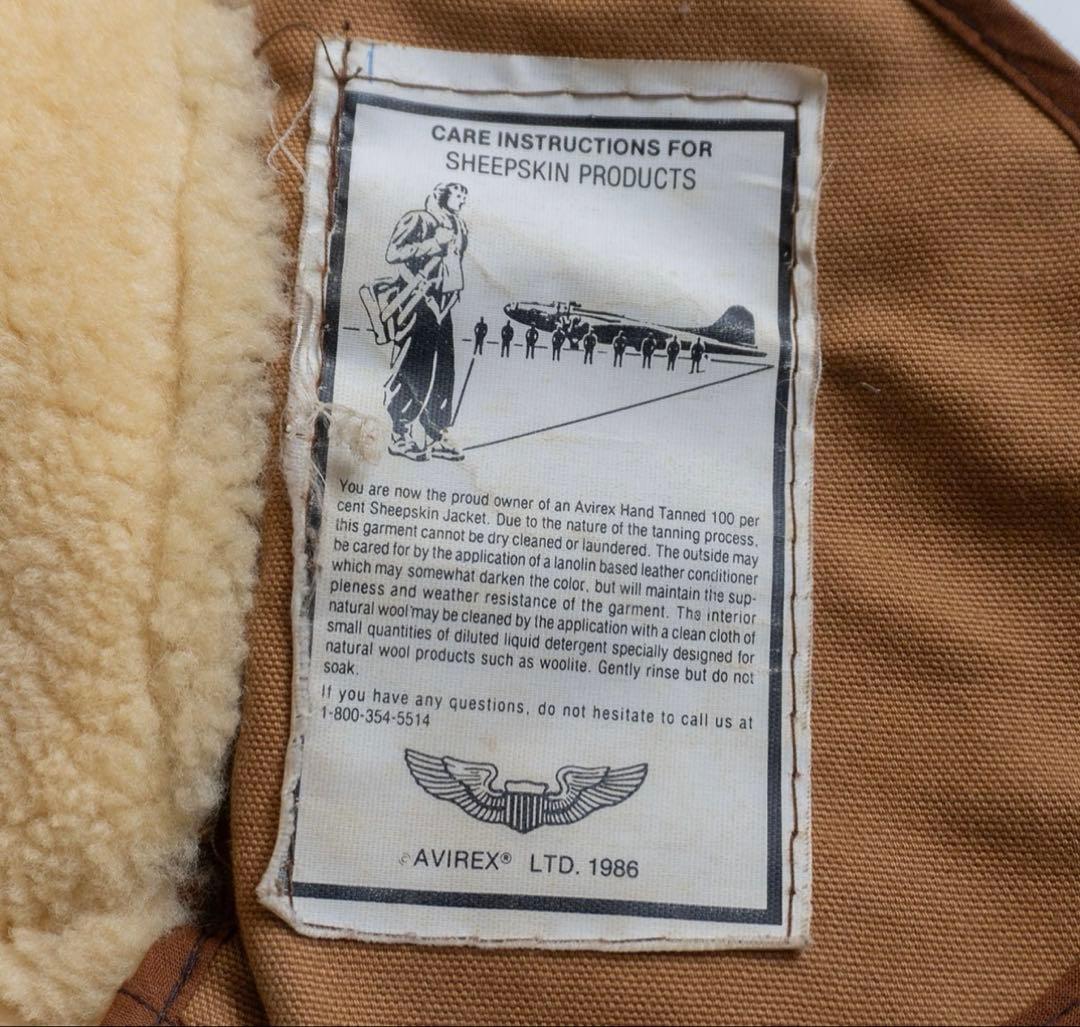 AVIREX【B-3 ムートンボンバージャケット】38 25110057