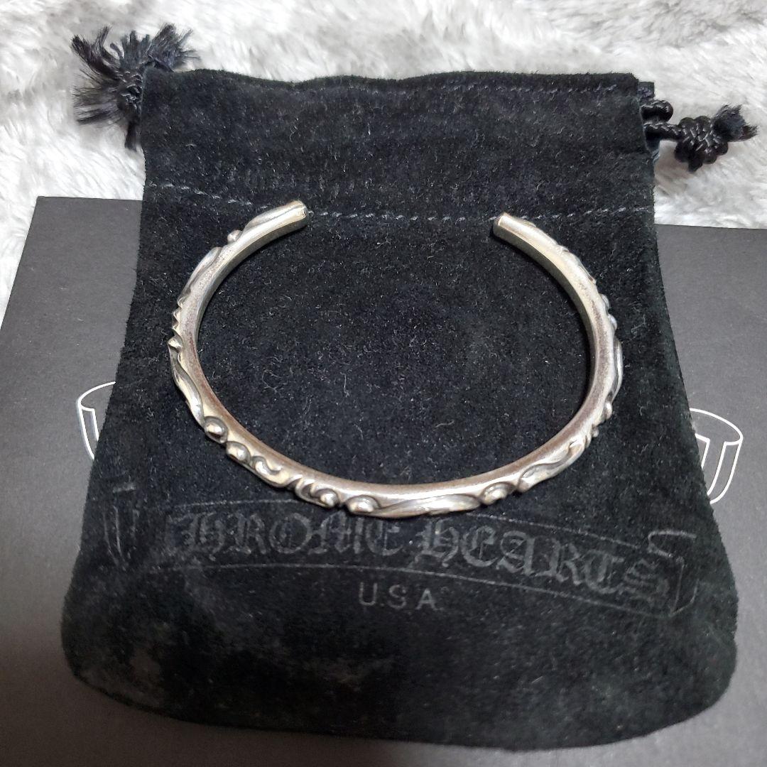 【土日特価】CHROME HEARTS クロムハーツ スクロールバングルサイズ2