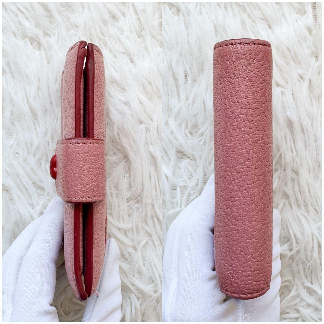 付属カードあり✨ミュウミュウ 二つ折財布 マドラスラブ ハート フォーエバー