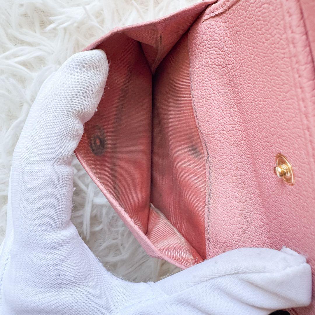 付属カードあり✨ミュウミュウ 二つ折財布 マドラスラブ ハート フォーエバー