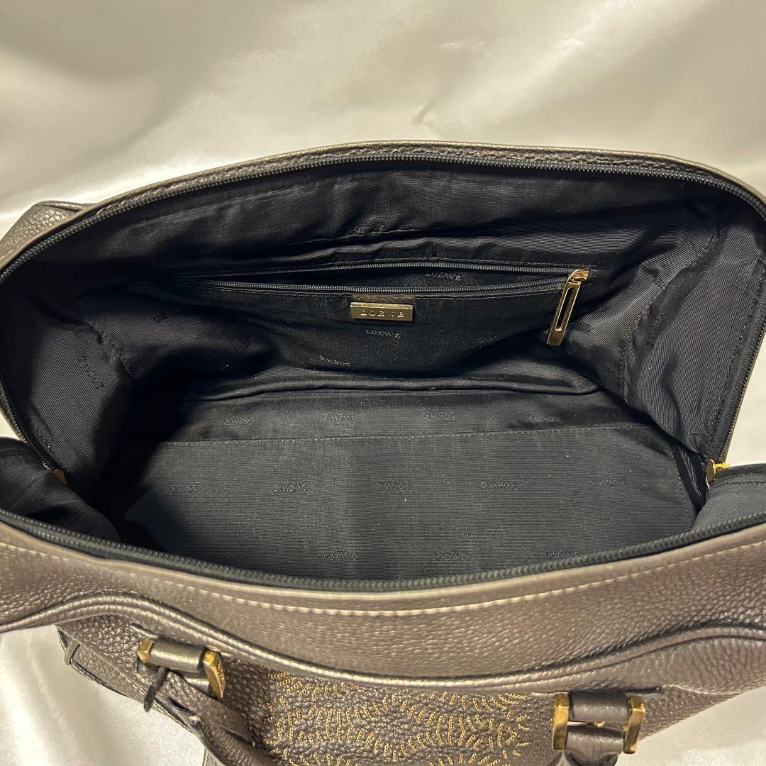 【LOEWE】ロエベ アマソナ 36 ブロンズ 刺繍ロゴ アナグラム