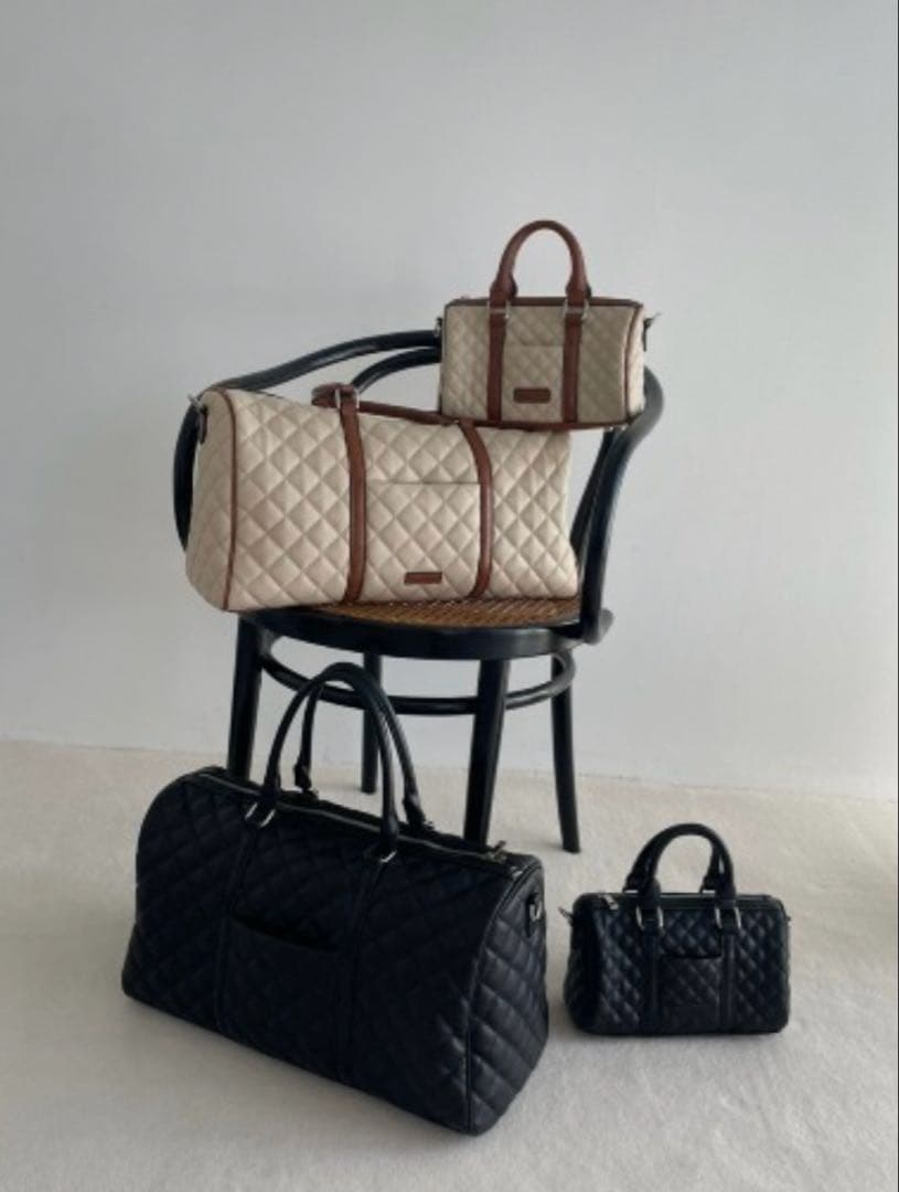 AMAL Quilting boston bag ブラック