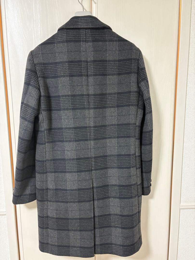 a.v.v（アー・ヴェ・ヴェ） ウールライトビーバーチェック柄チェスターコート