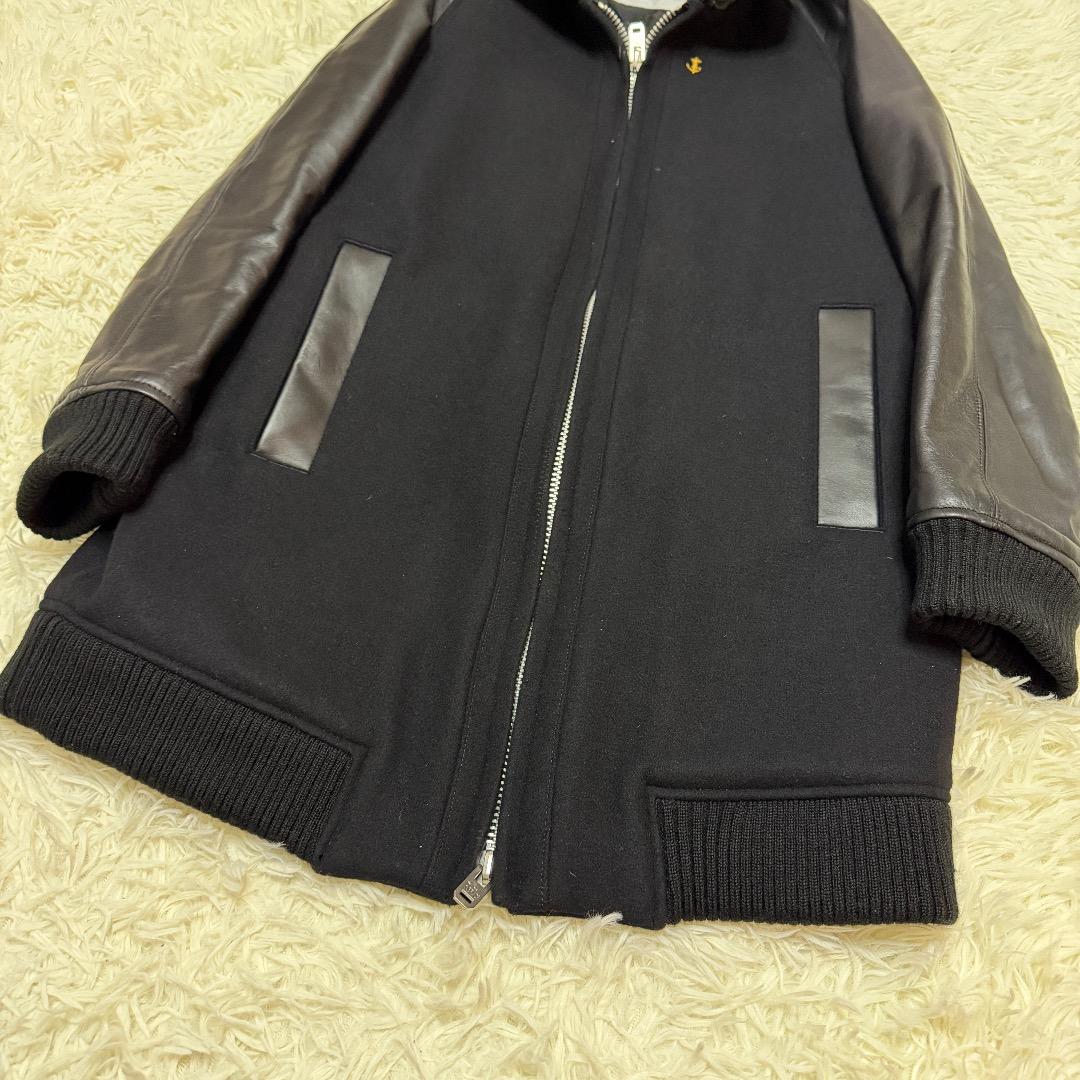 【定価8万】THE RERACS リラクス 日本製 レザー切替 ロングブルゾン