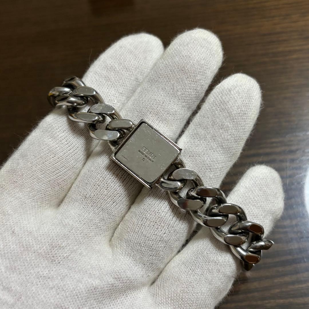 ［美品］フェンディ　FFロゴ　喜平　チェーンブレスレット　パラジウム＆ゴールド