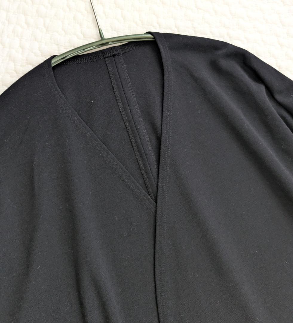 ヨーガンレール☆シルクウールスムース☆ゆったりロング羽織JK☆漆黒☆美品です