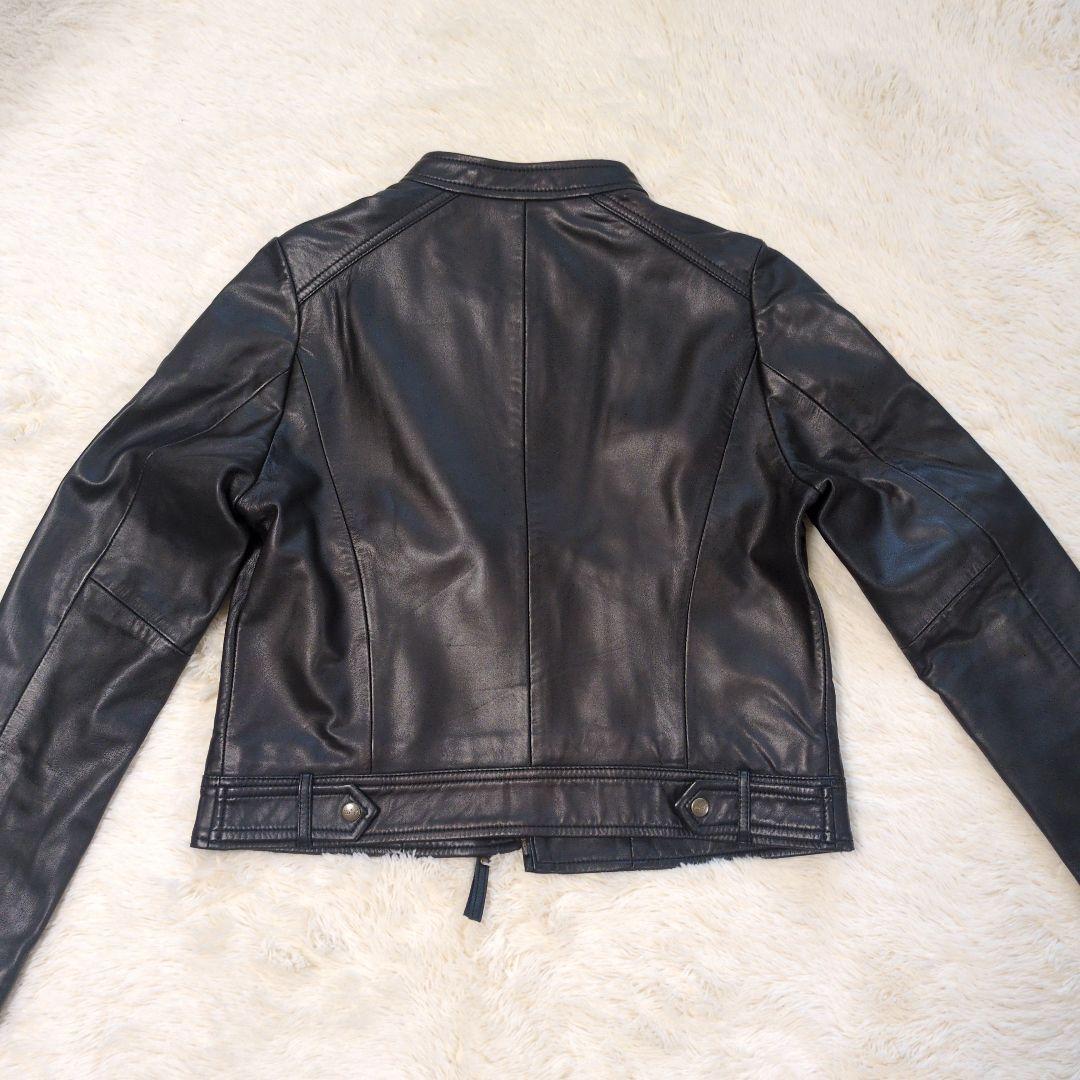 美品 To b. by agnes b. アニエスベー ブラック 羊革ライダース