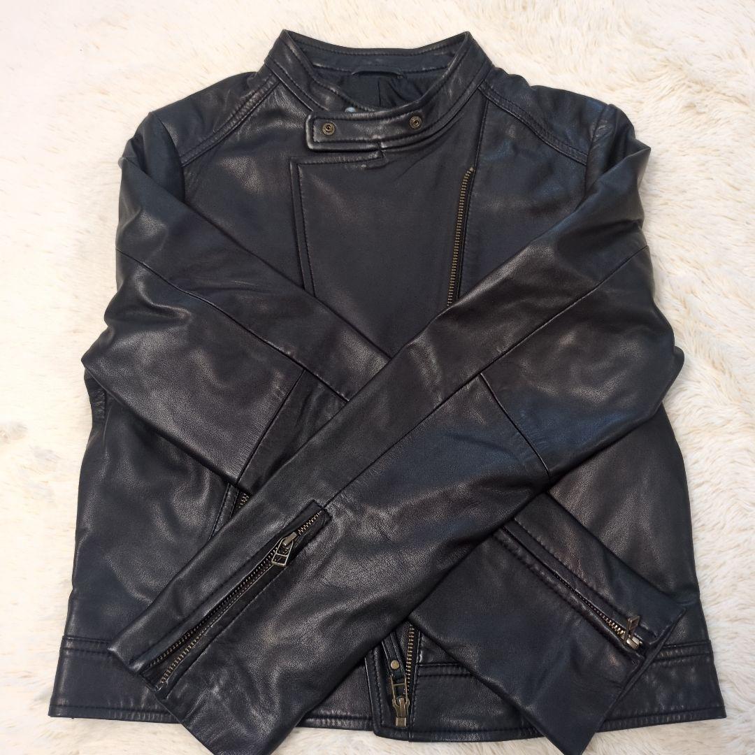 美品 To b. by agnes b. アニエスベー ブラック 羊革ライダース